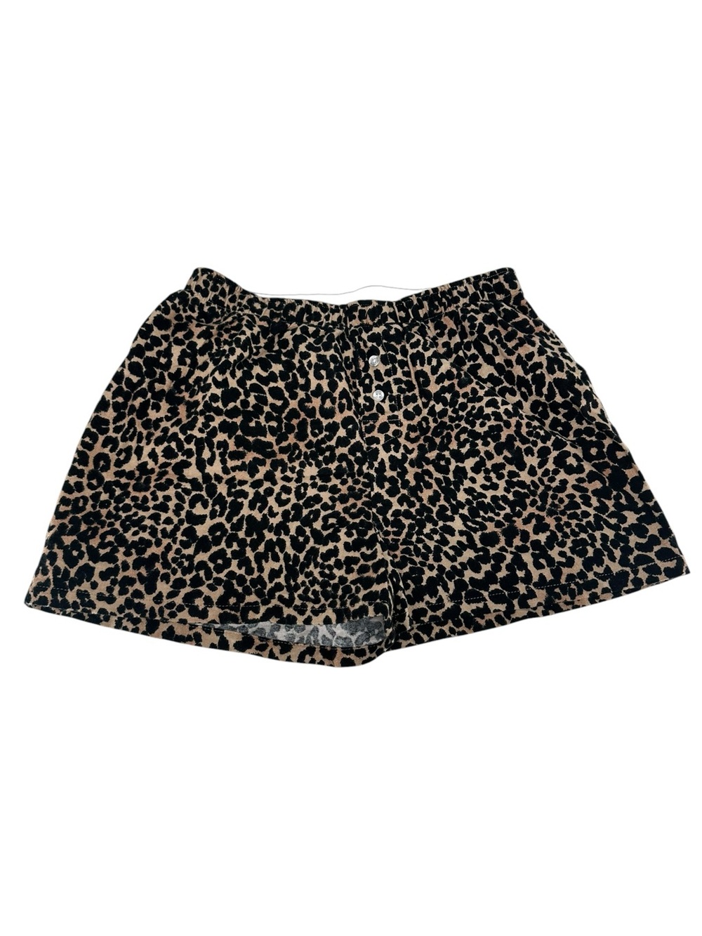 NO BOUNDARIES / Leopard Faux Velvet Boxer Style Shorts / XS / Goth Retro Emo